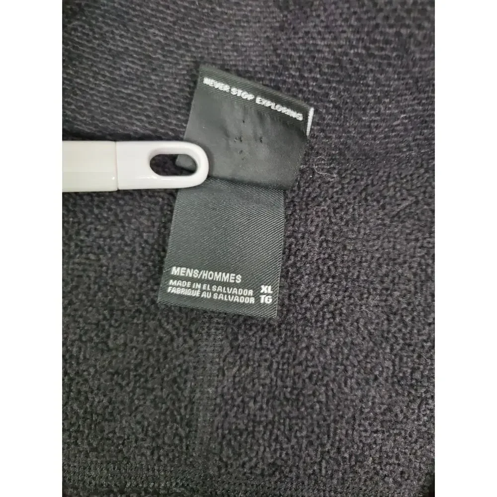 North Face Mens XL Textured Cap Rock 1/4 Zip Fleece Pullover GrayBlack Outdoors